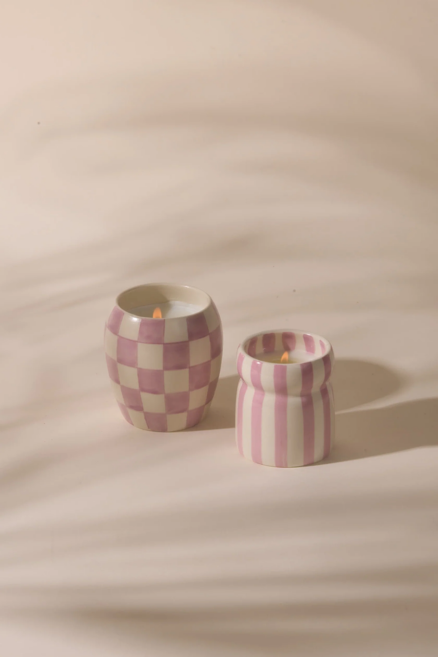 
                  
                    CABANA Lavender Grecian Sand Striped Ceramic Candle
                  
                