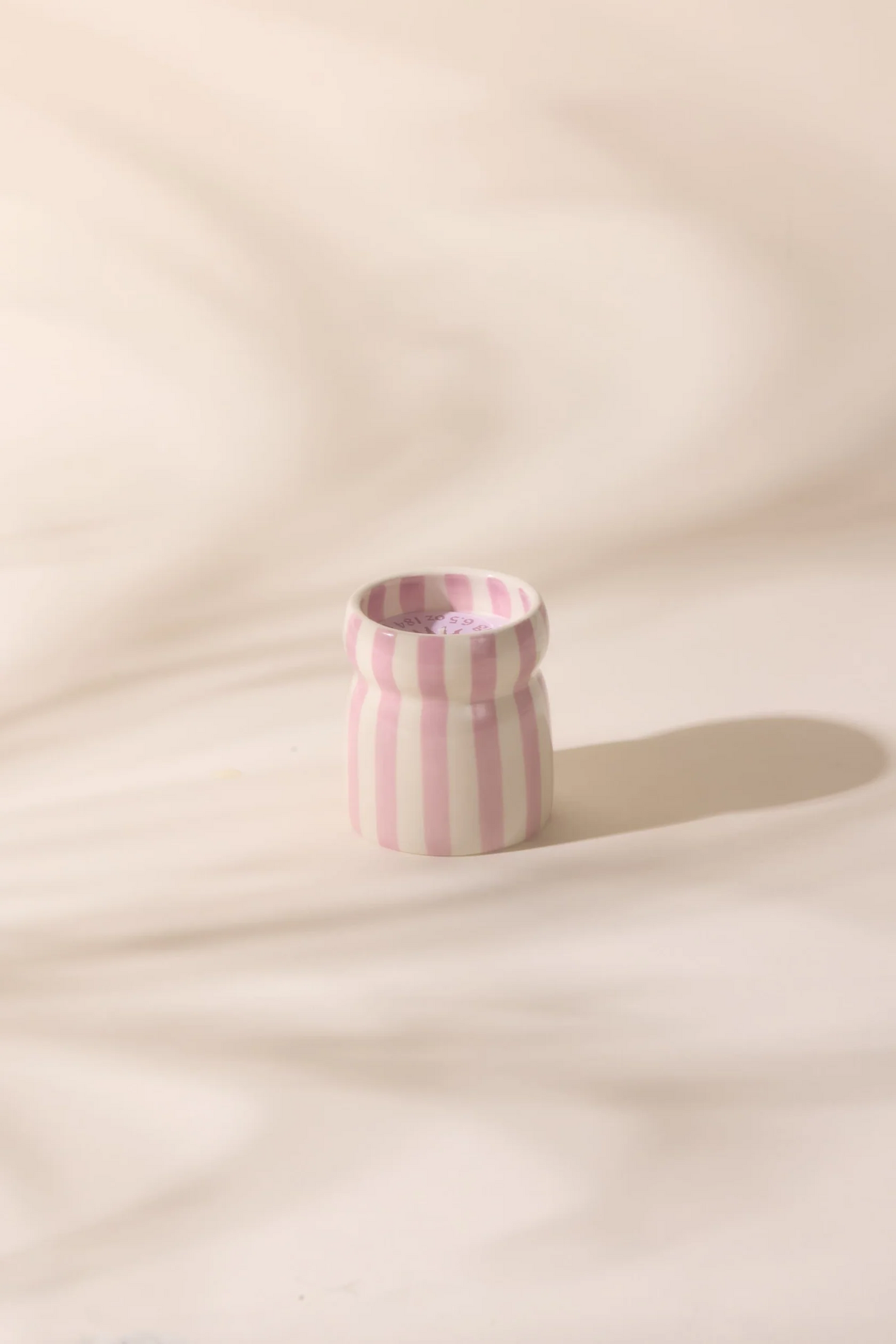 
                  
                    CABANA Lavender Grecian Sand Striped Ceramic Candle
                  
                