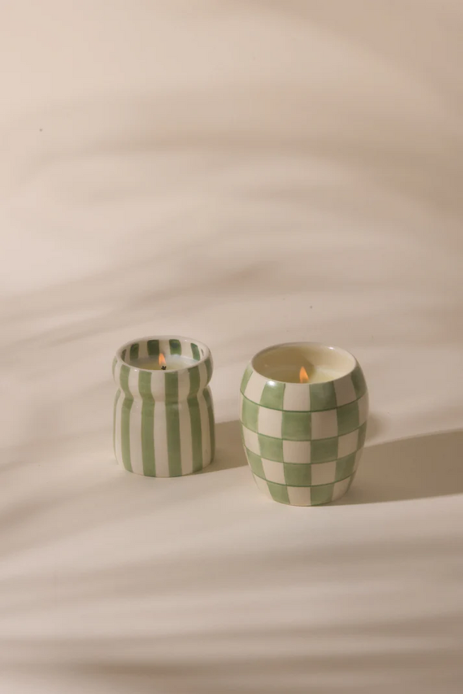 
                  
                    CABANA Sage Bora Bora Striped Ceramic Candle
                  
                