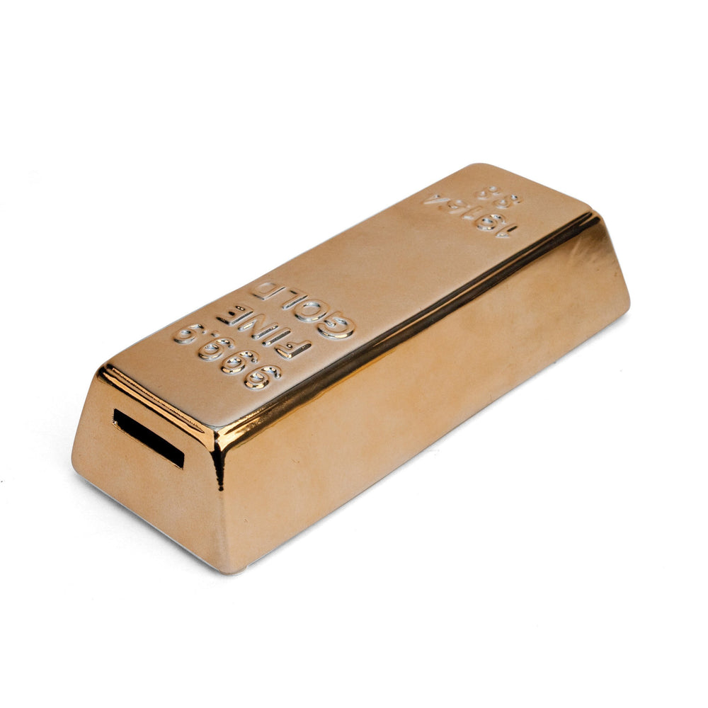 Ceramic Gold Bar Coin Bank