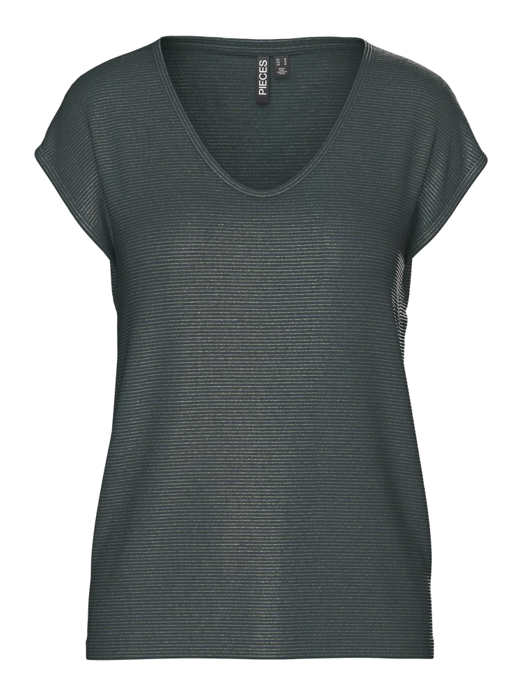 
                  
                    PCBILLO Darkest Spruce Lurex Stripes Loose T-Shirt
                  
                