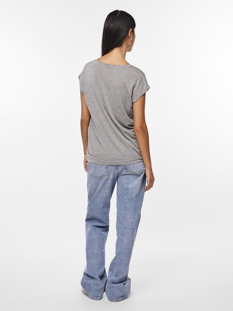 
                  
                    PCBILLO Hellgrau Melange Lurex Graue Streifen T-Shirt
                  
                