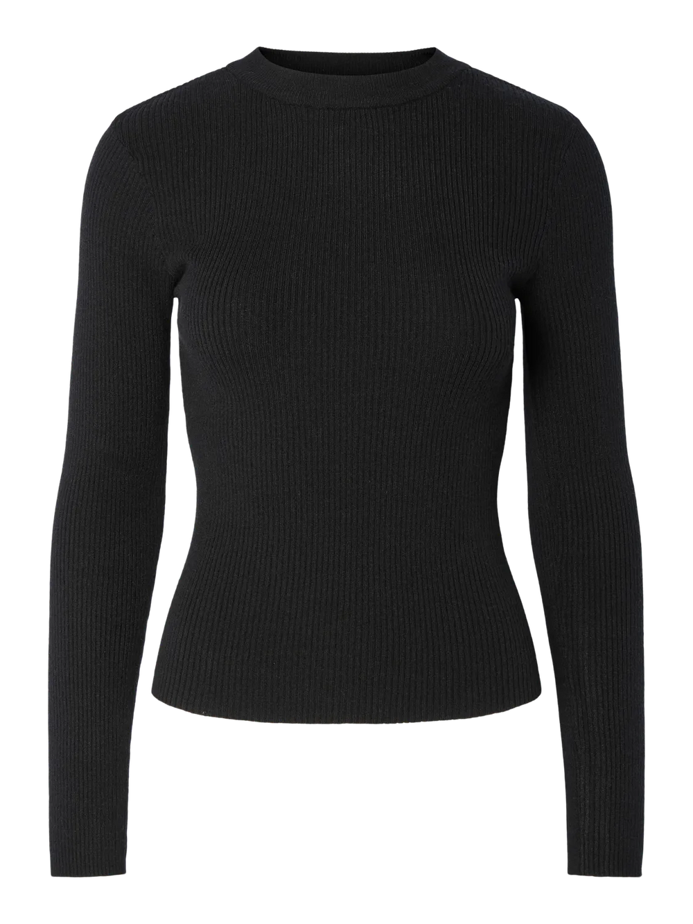 PCMIRA Schwarzer Strickpullover mit Rundhalsausschnitt