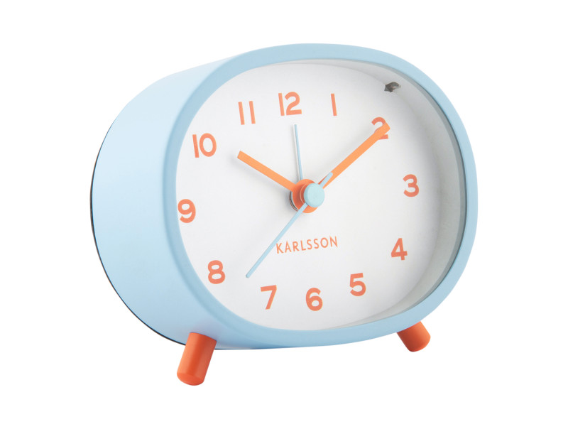CHEEKY Soft Blue Oval Alarm Clock