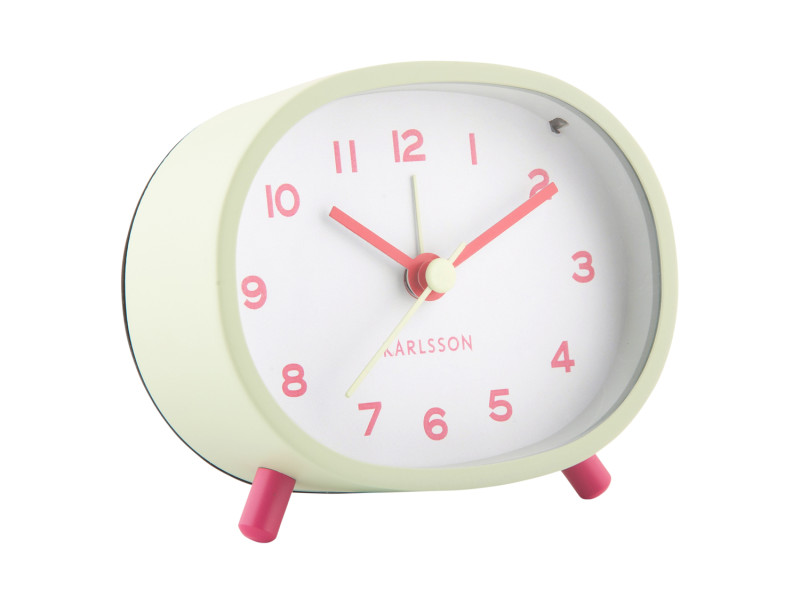 CHEEKY Soft Green Oval Alarm Clock