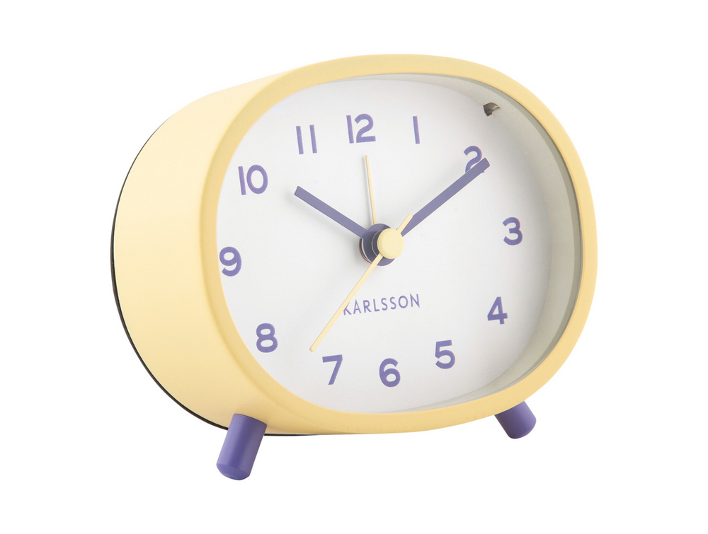 CHEEKY Soft Yellow Oval Alarm Clock