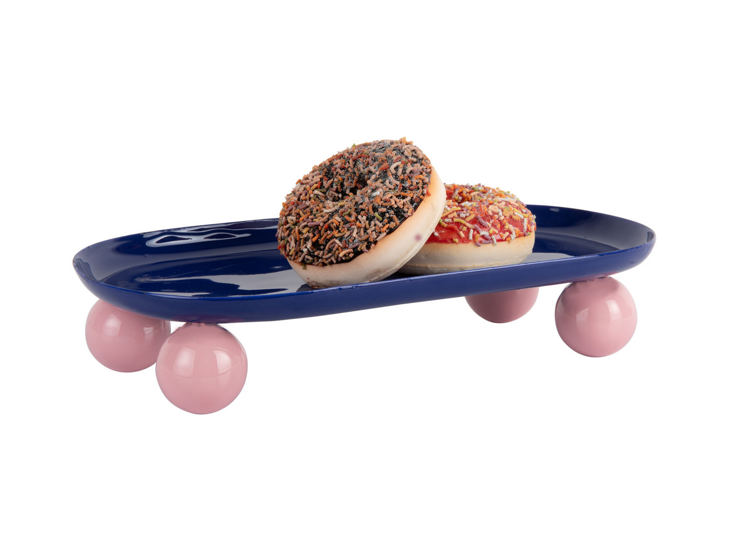 
                  
                    DOUBLE FUNKY Kobaltblaues und zartrosa ovales Tablett
                  
                