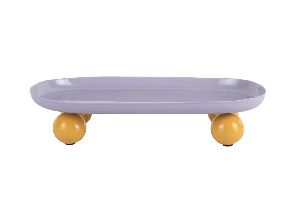 
                  
                    DOUBLE FUNKY Großes ovales Tablett in weichem Lila und leuchtendem Gelb
                  
                