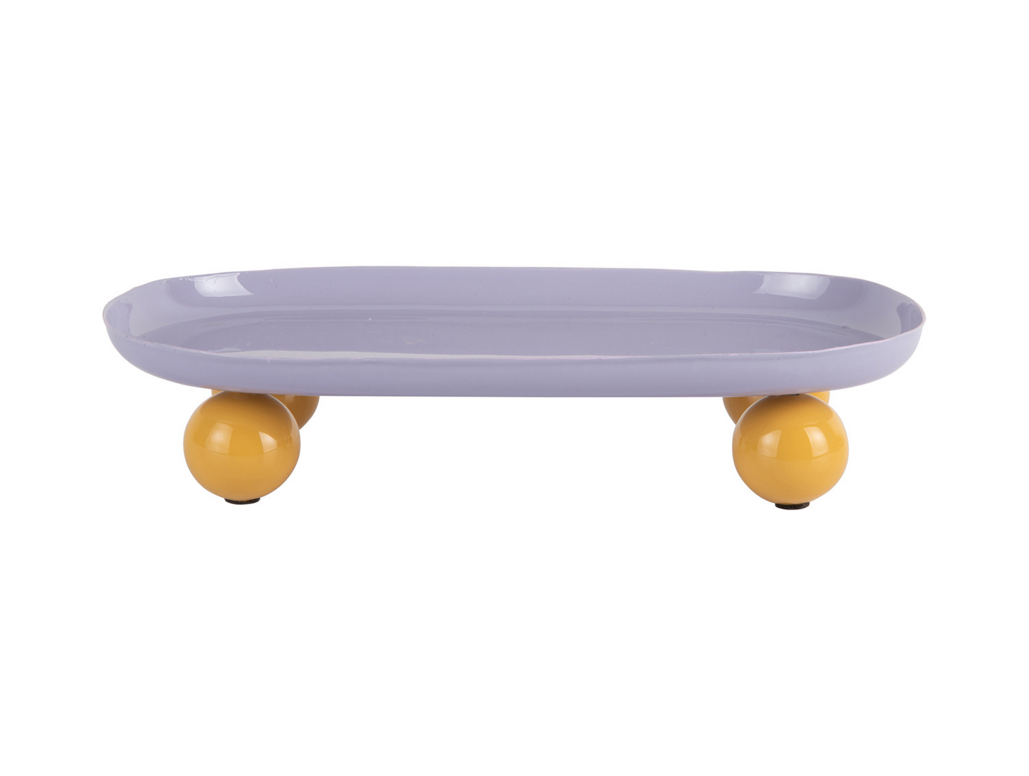 
                  
                    DOUBLE FUNKY Großes ovales Tablett in weichem Lila und leuchtendem Gelb
                  
                