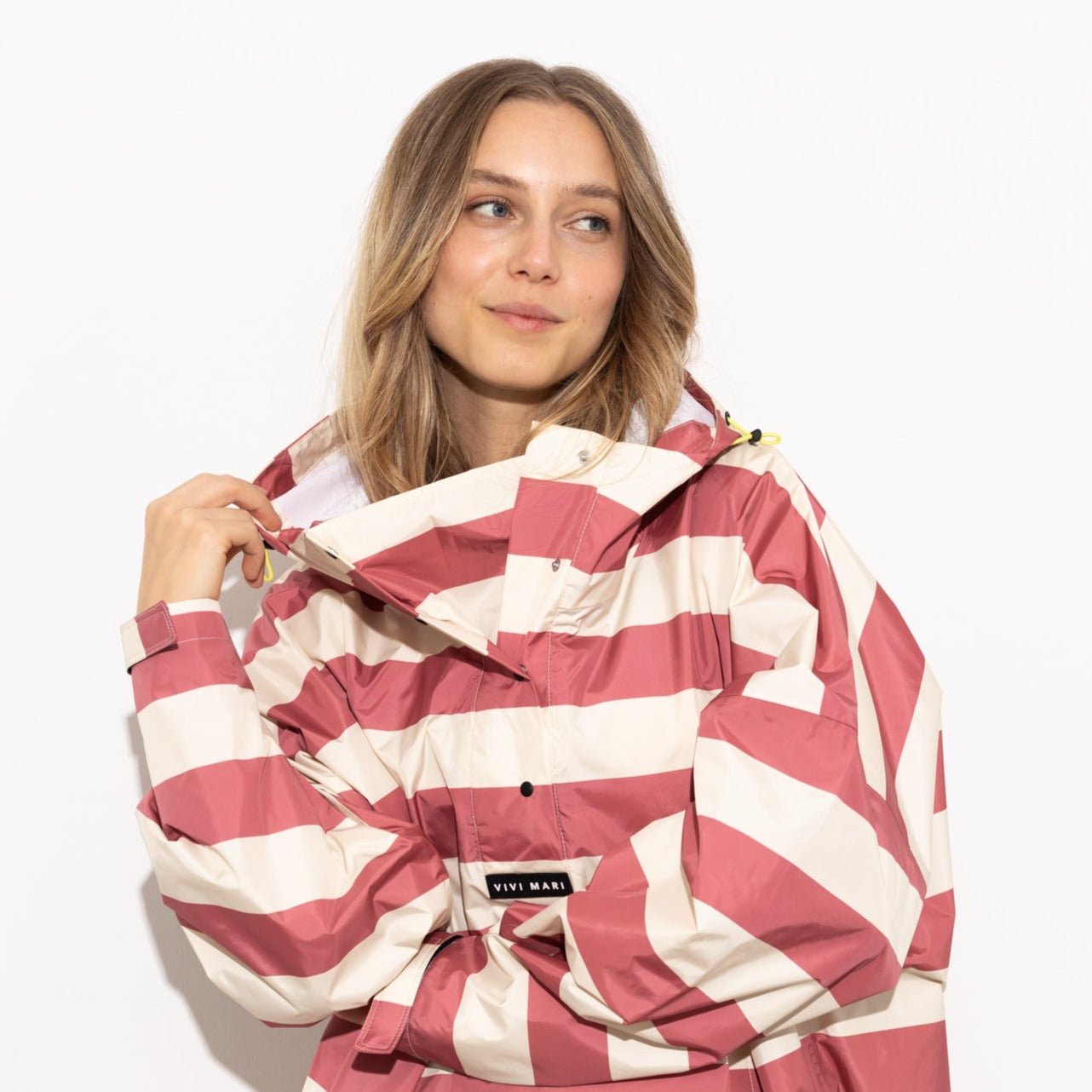 
                  
                    Blush Sand Bold Stripes Raincoat
                  
                