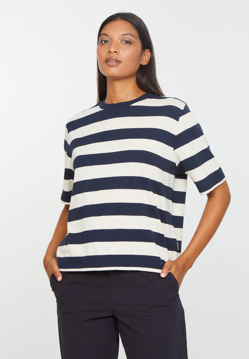 
                  
                    AZOLLA Dark Navy Stripes T-Shirt
                  
                
