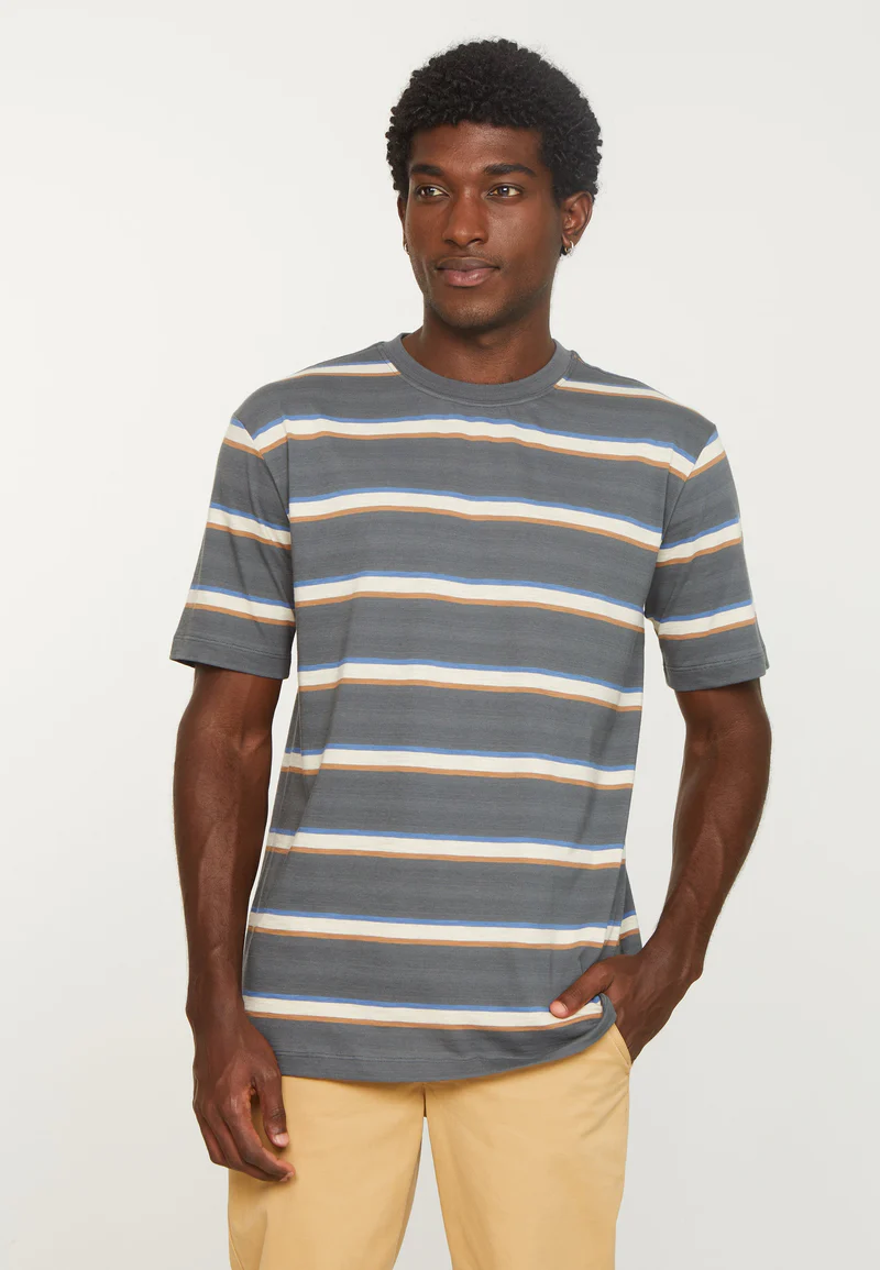 
                  
                    EPAZOTE Dark Grey Stripes T-Shirt
                  
                