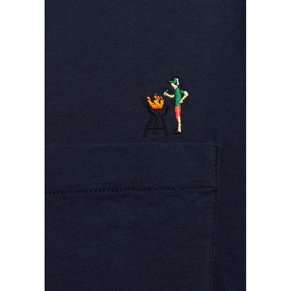 
                  
                    Marineblaues T-Shirt mit Applikation
                  
                