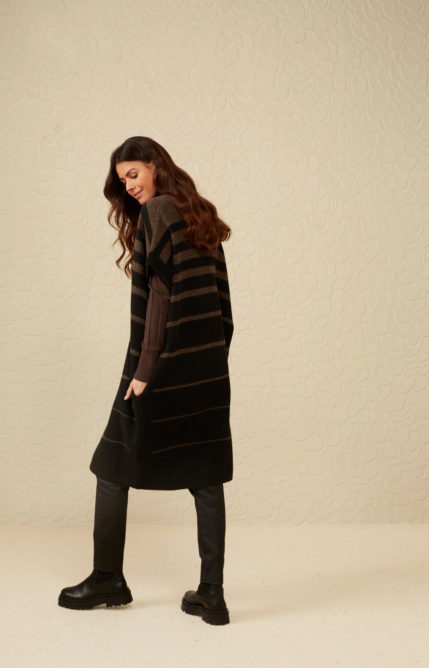 
                  
                    Mulch Brown Poncho Cardigan
                  
                