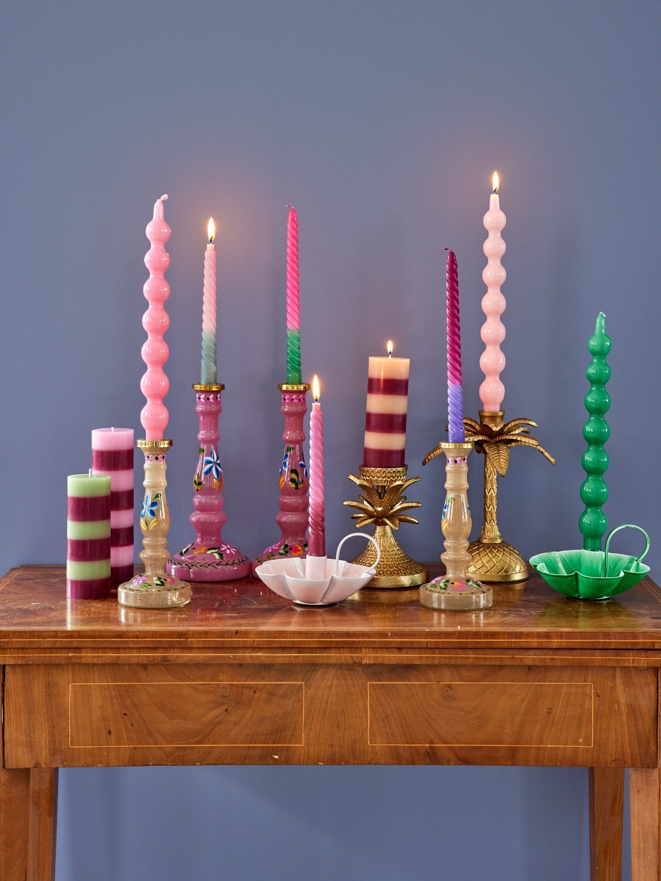 
                  
                    Green Curved Candle Set Of 2
                  
                