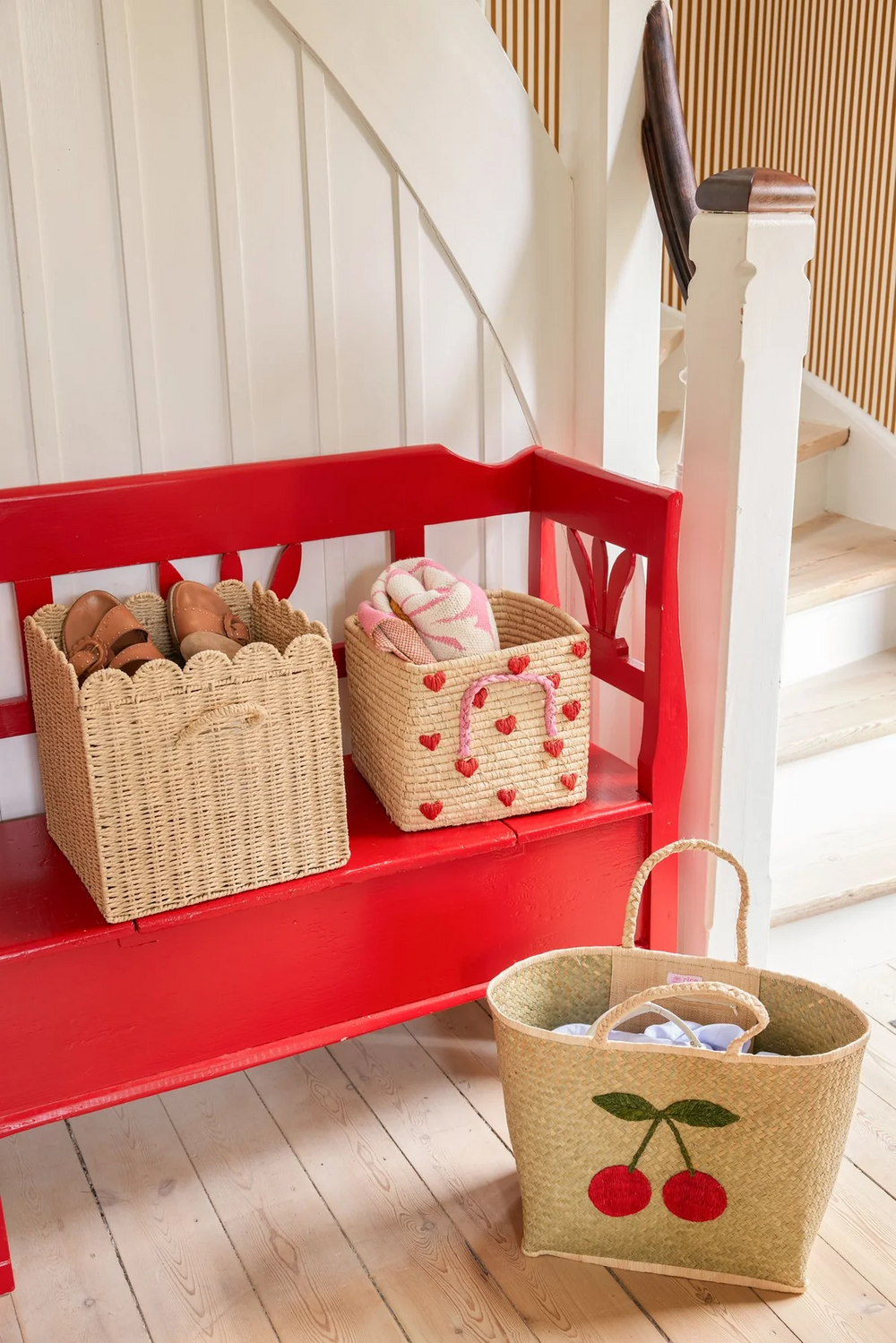 Large Natural Paper Rope Foldable Basket