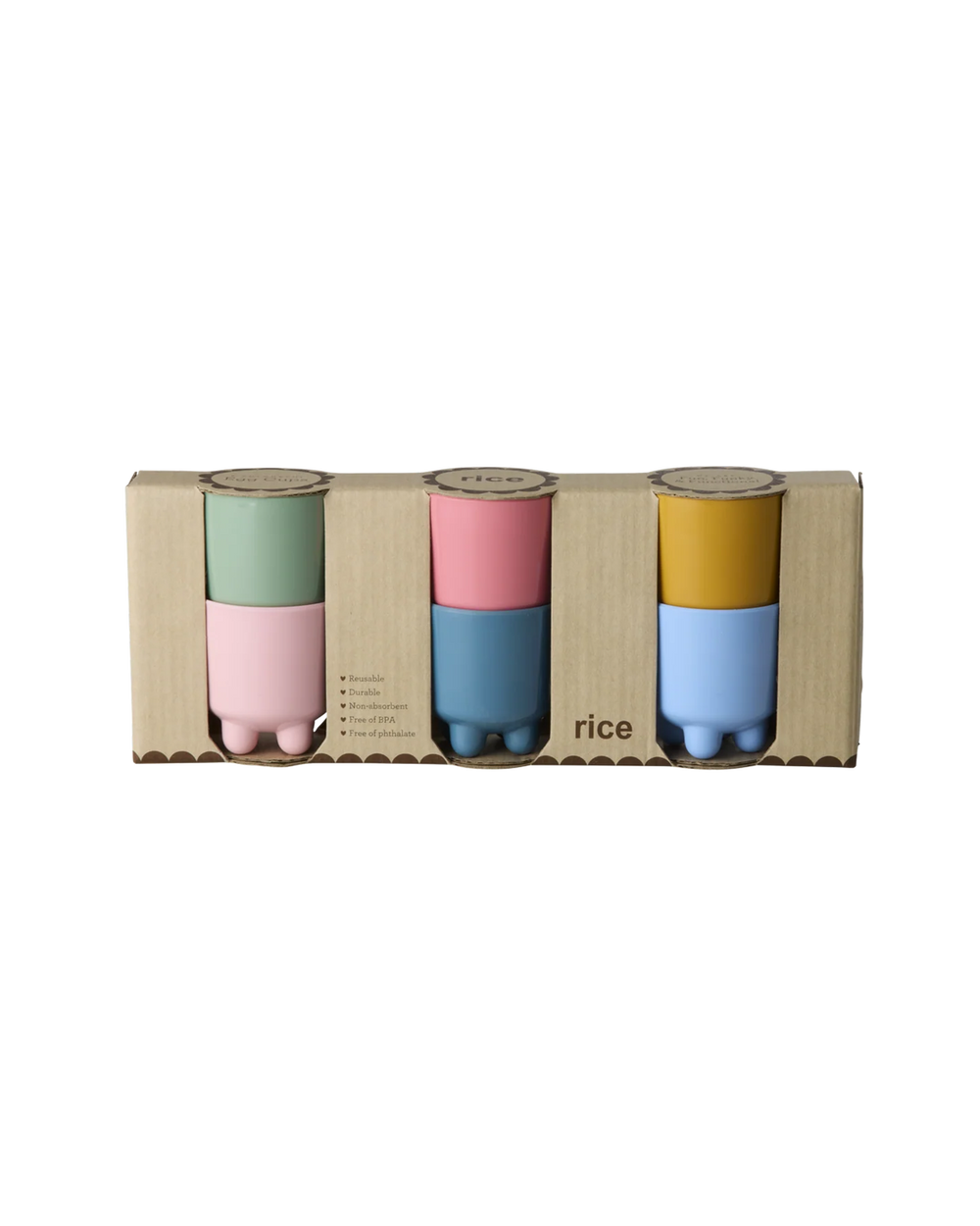 Mehrfarbiges Eierbecher-Set aus Melamin, 6 Stück