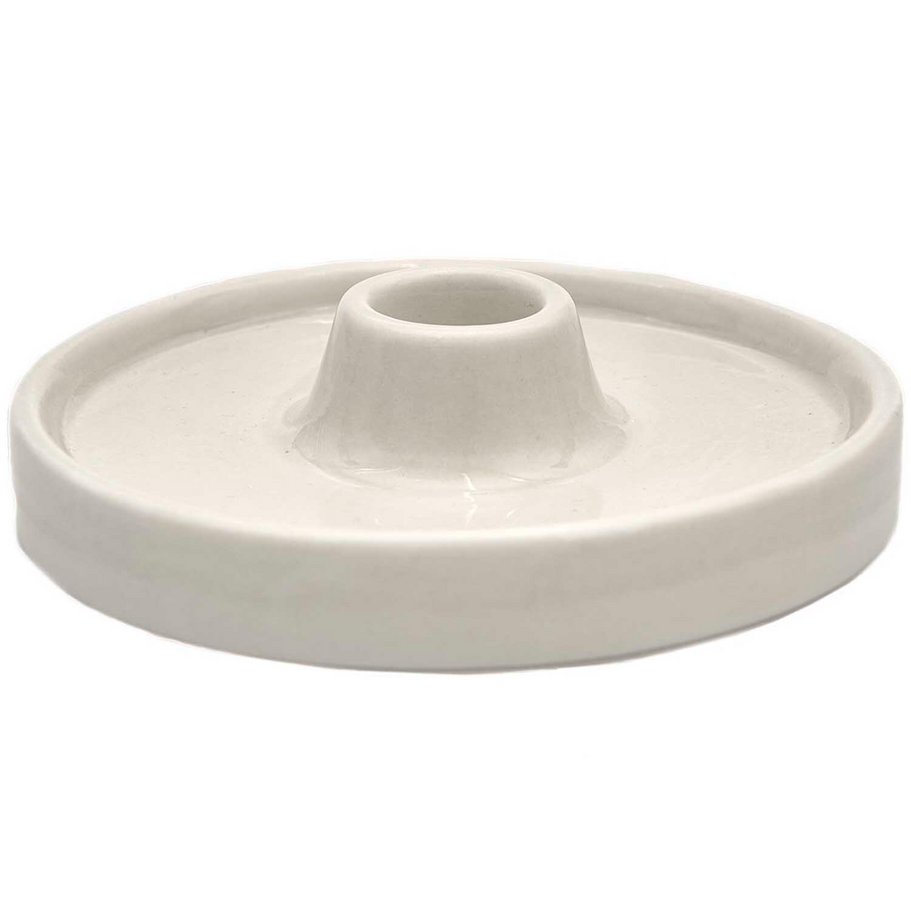 Kerzenhalter aus cremefarbener Keramik