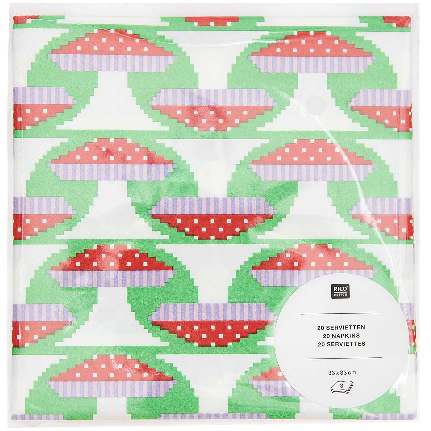 
                  
                    Green Pixel Fly Agarics Napkin Set Of 20
                  
                