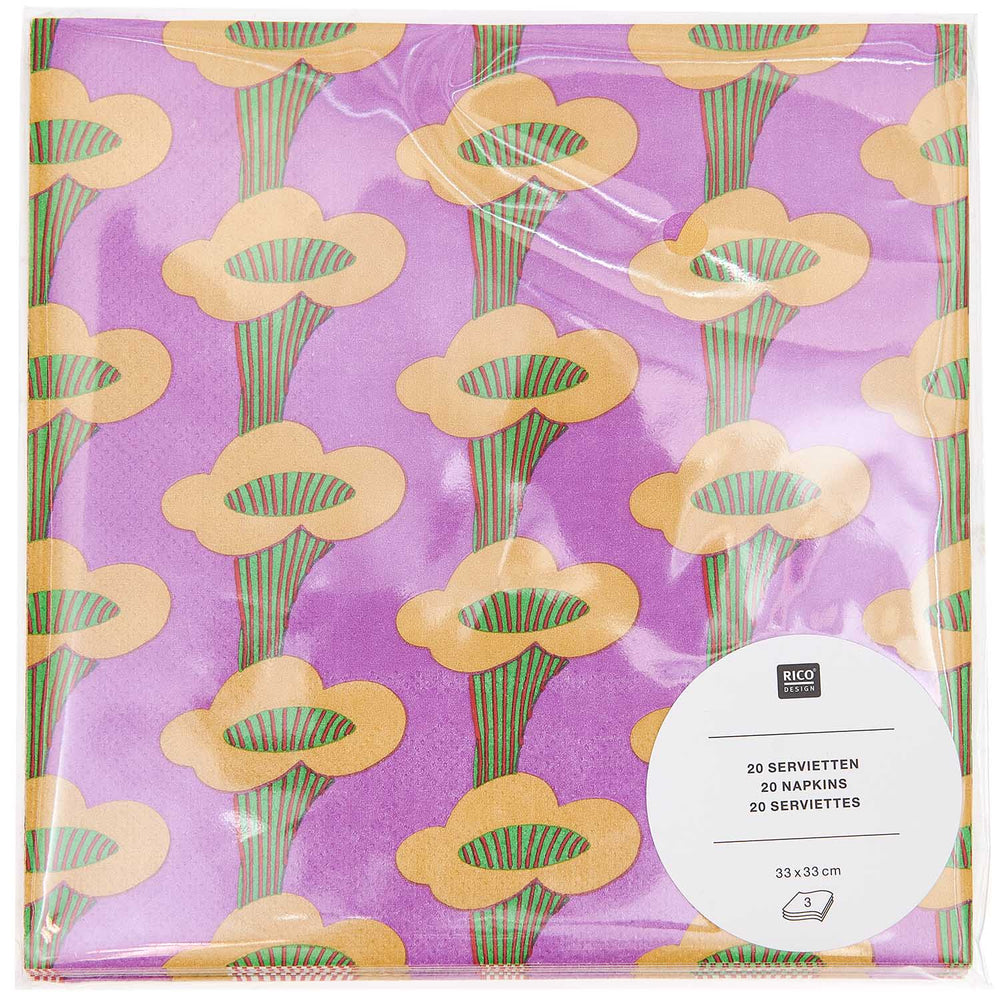 Violet Chanterelles Napkin Set Of 20