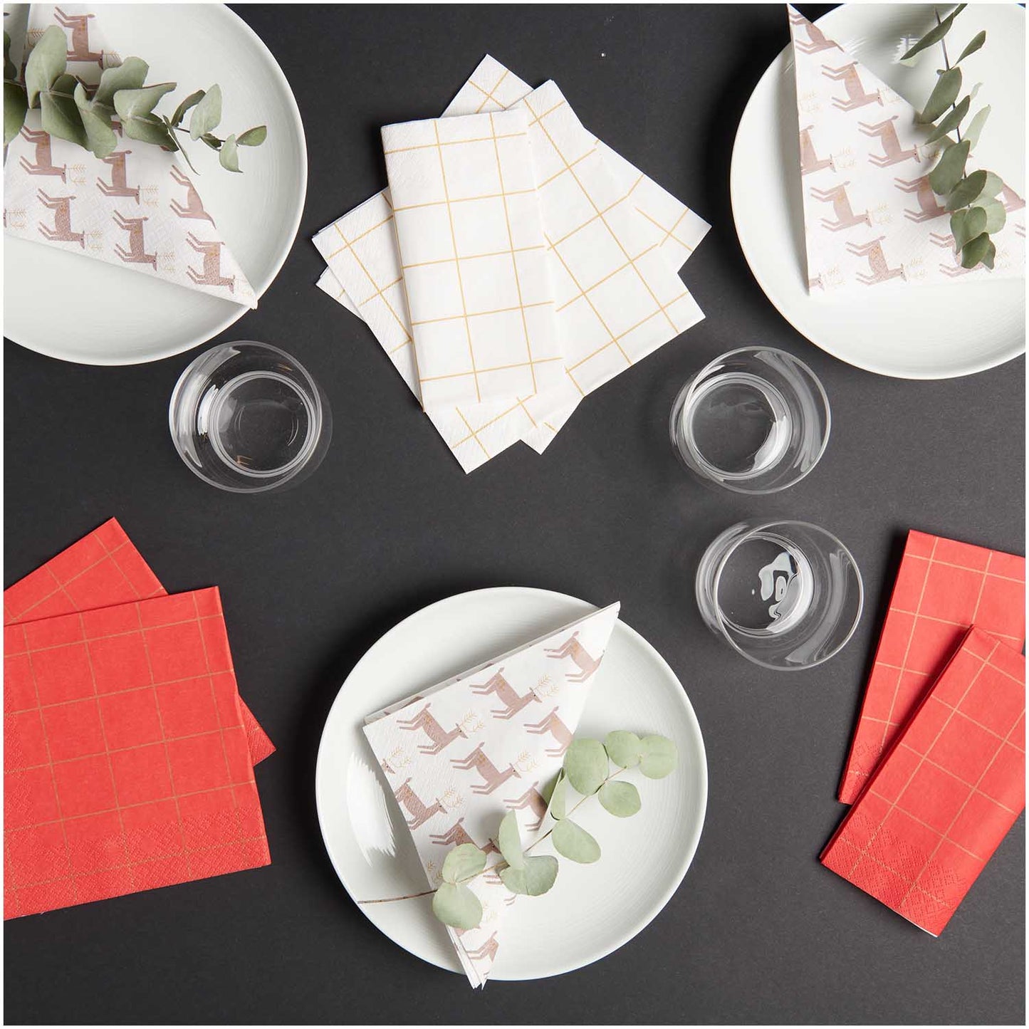 
                  
                    White Gold Grid Napkin
                  
                