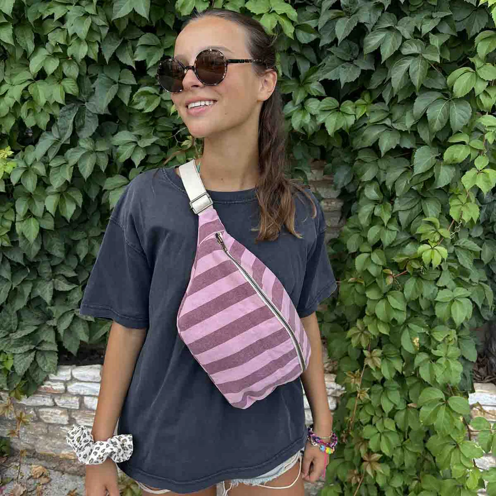 
                  
                    Bubble Pink Burgundy Stripes Bum Bag
                  
                