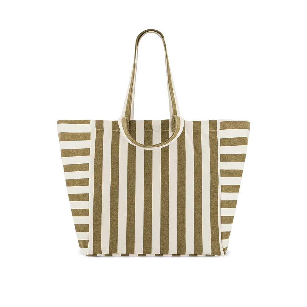 
                  
                    ELISA Olive Greige Stripes Tote Bag
                  
                