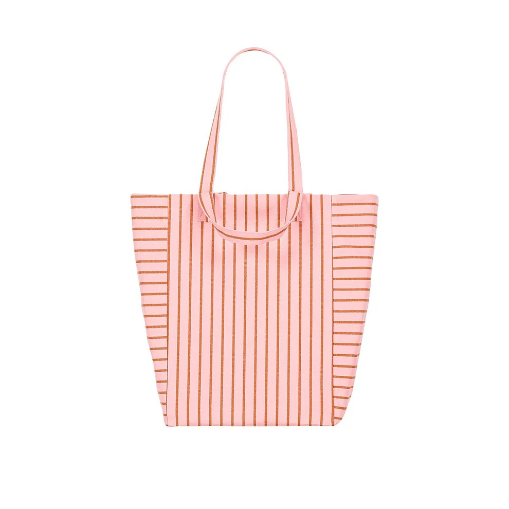 
                  
                    ELISABETH Pecan Strawberry Tennis Stripes Tote Bag
                  
                