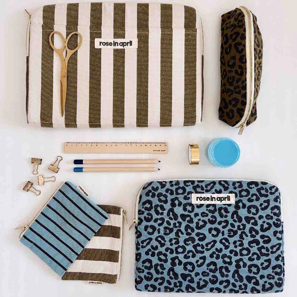 
                  
                    MARIE Olive Greige Stripes Purse
                  
                