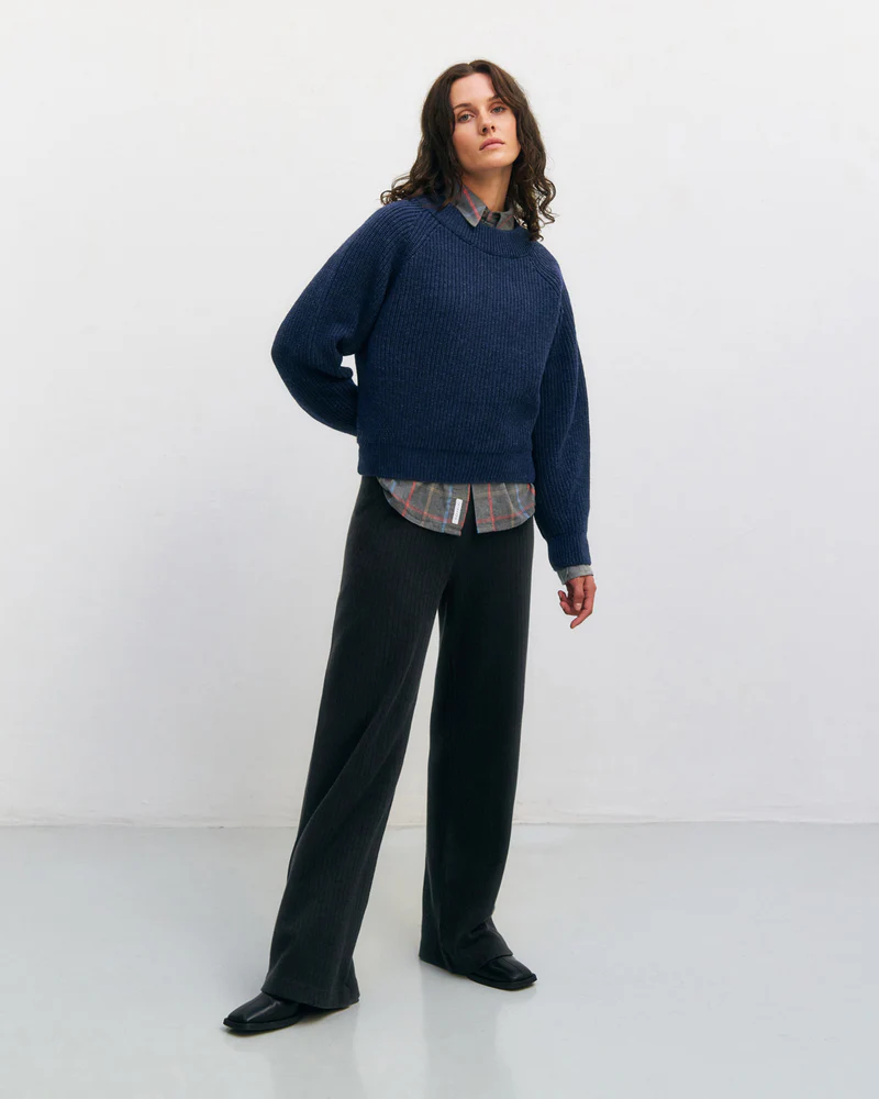 
                  
                    Blue Melange Cropped Wool Knit Jumper
                  
                