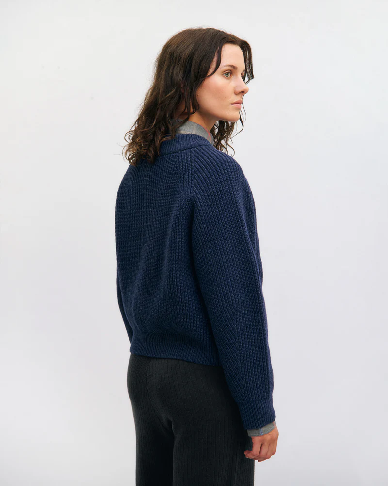 
                  
                    Blue Melange Cropped Wool Knit Jumper
                  
                