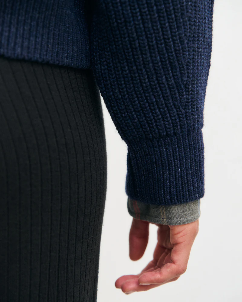 
                  
                    Blue Melange Cropped Wool Knit Jumper
                  
                