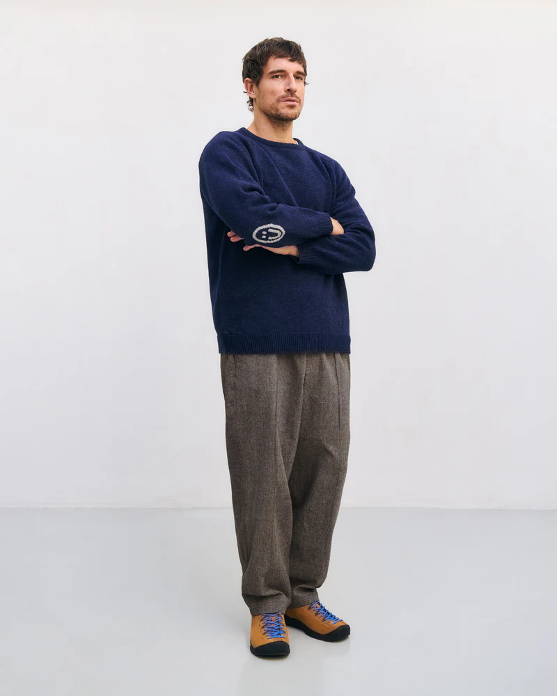 
                  
                    Blue Melange Smiley Knit Wool Jumper
                  
                
