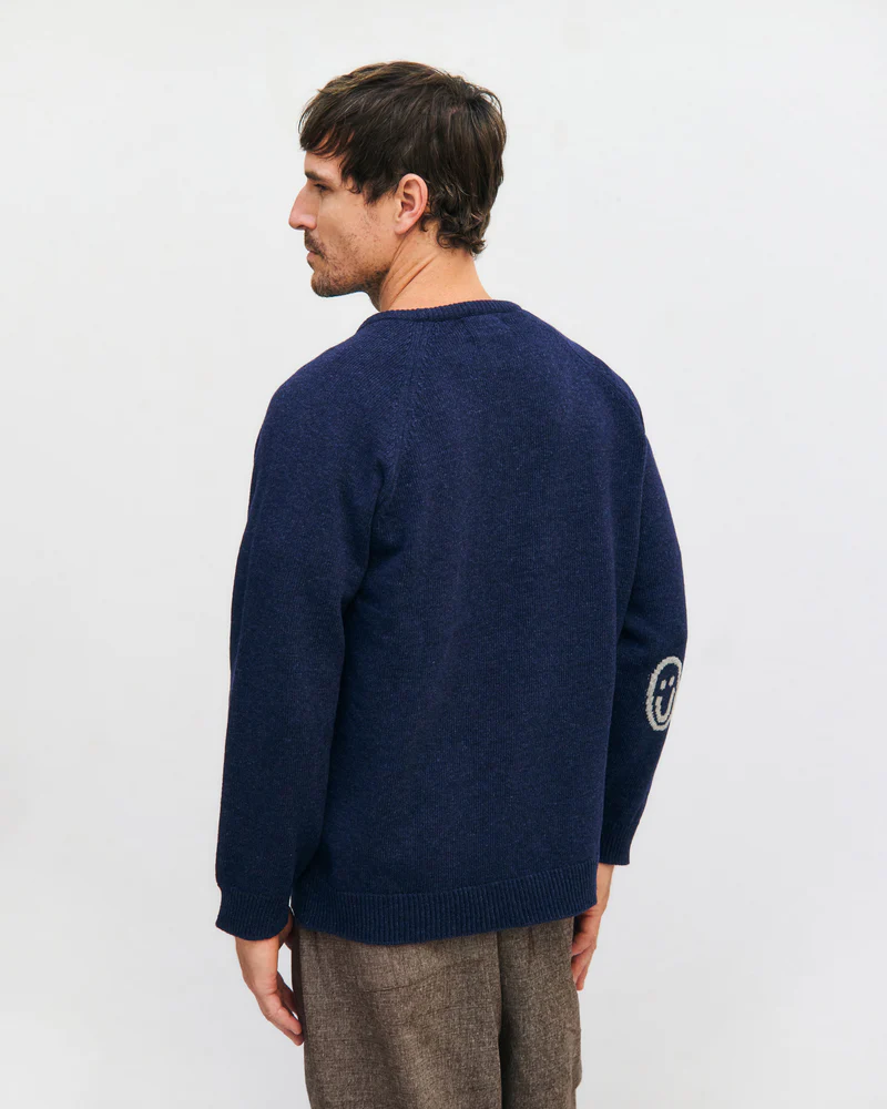 
                  
                    Blue Melange Smiley Knit Wool Jumper
                  
                