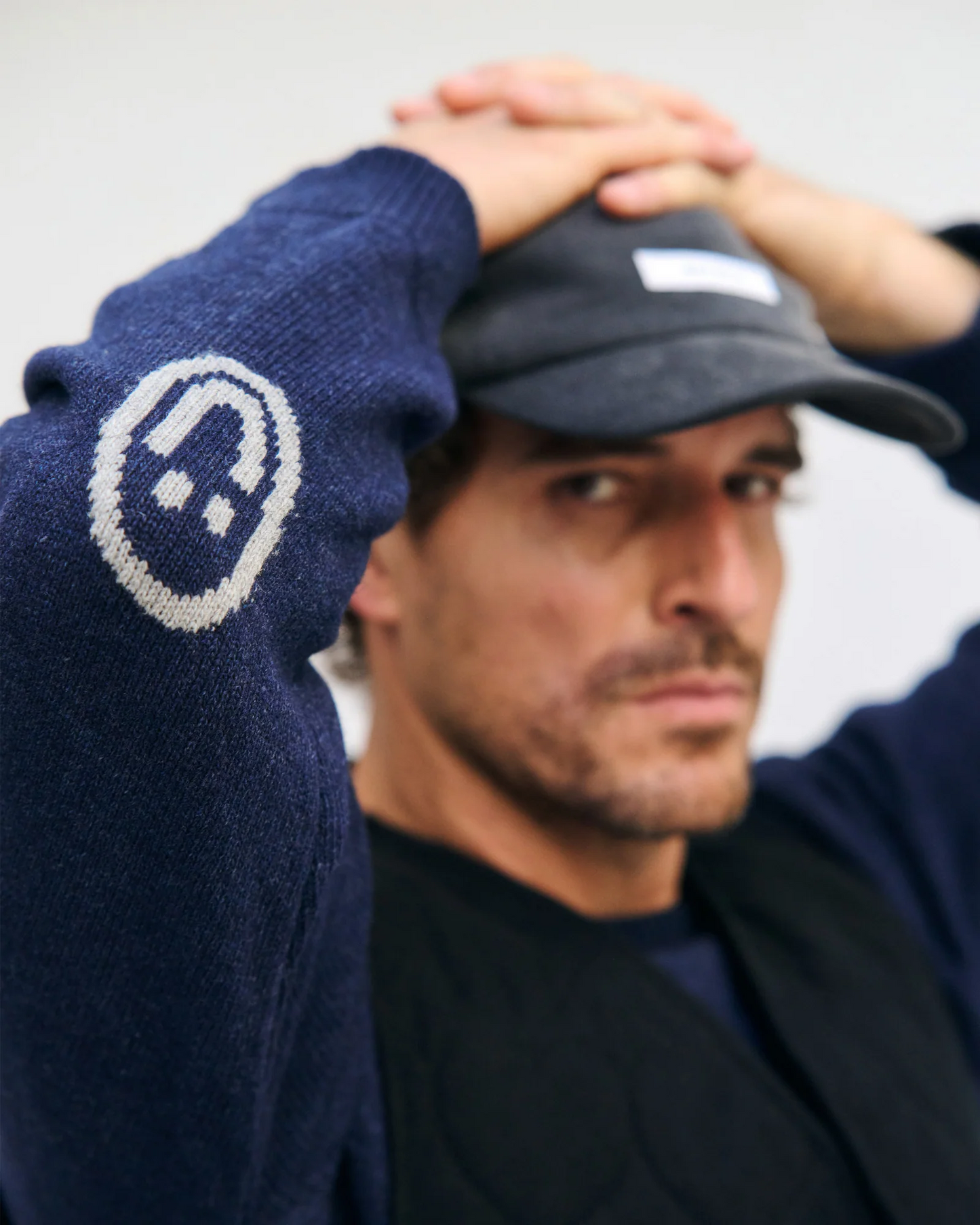 
                  
                    Blue Melange Smiley Knit Wool Jumper
                  
                