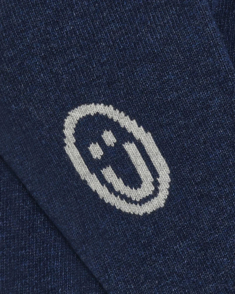 
                  
                    Blue Melange Smiley Knit Wool Jumper
                  
                