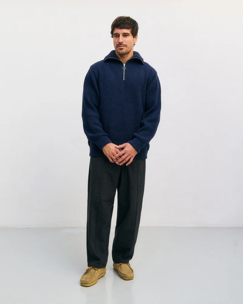 
                  
                    Blue Melange Troyer Wool Jumper
                  
                