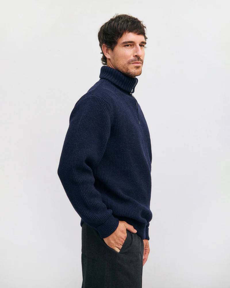 
                  
                    Blue Melange Troyer Wool Jumper
                  
                