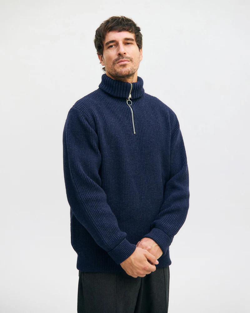 
                  
                    Blue Melange Troyer Wool Jumper
                  
                