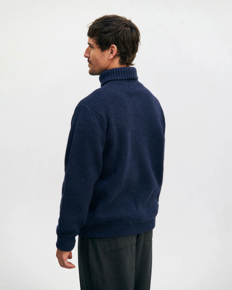
                  
                    Blue Melange Troyer Wool Jumper
                  
                