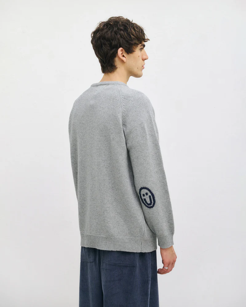 
                  
                    Grey Melange Smiley Knit Wool Jumper
                  
                
