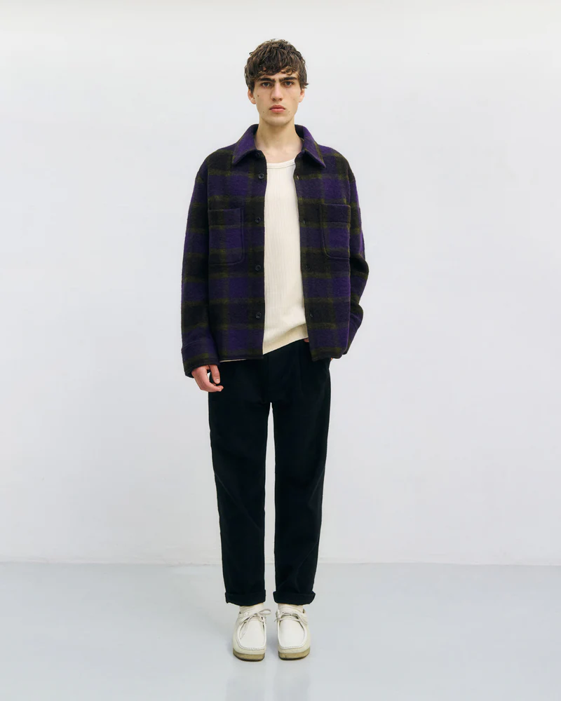 
                  
                    Purple Checked Relaxed Overshirt Jacket
                  
                