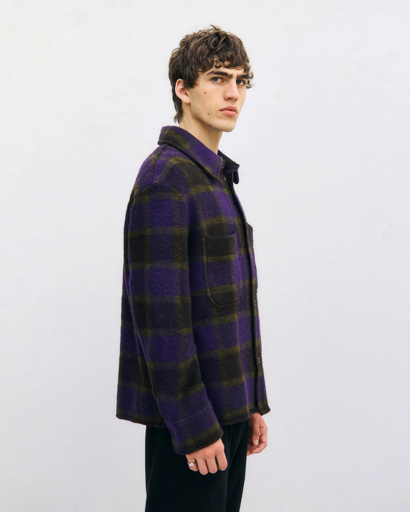 
                  
                    Purple Checked Relaxed Overshirt Jacket
                  
                
