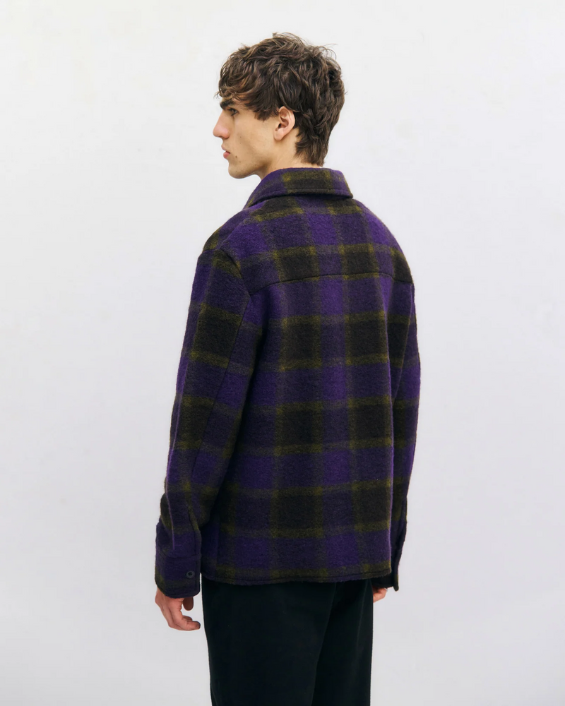 
                  
                    Purple Checked Relaxed Overshirt Jacket
                  
                
