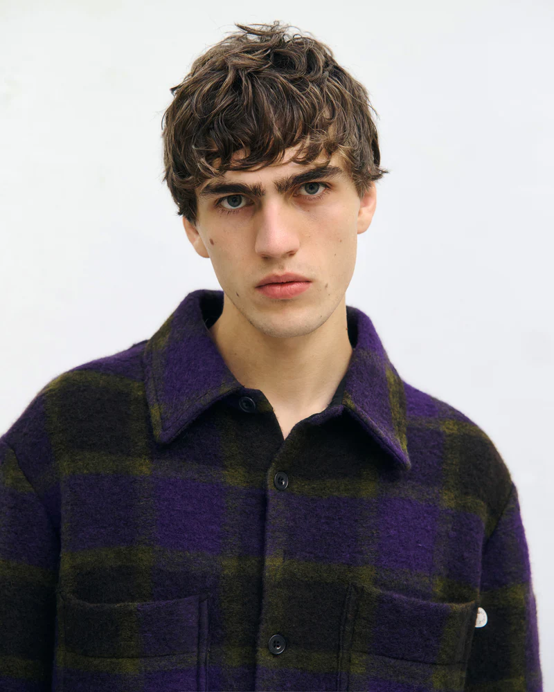 
                  
                    Purple Checked Relaxed Overshirt Jacket
                  
                