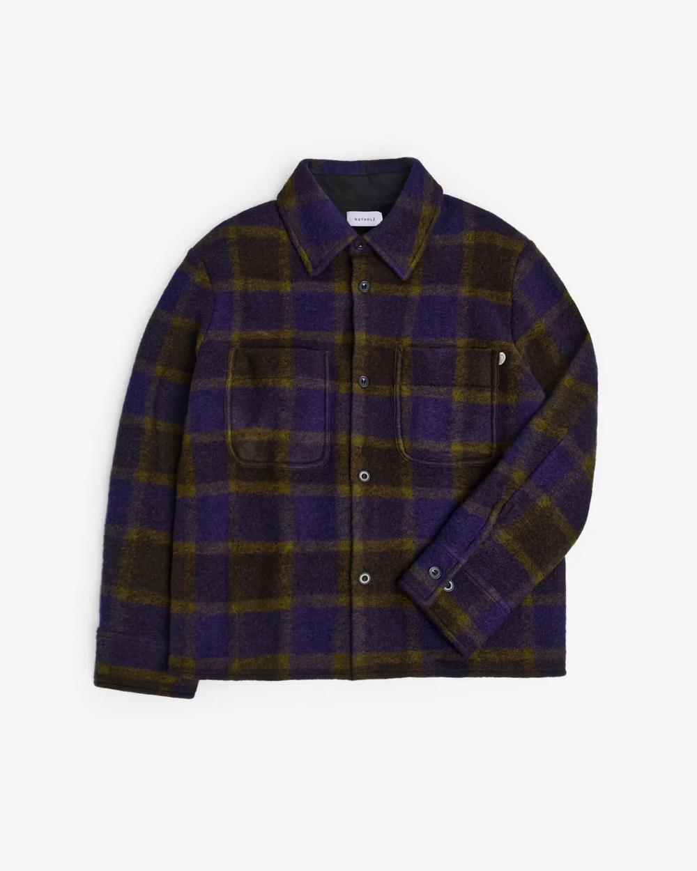 Purple Checked Relaxed Overshirt Jacket