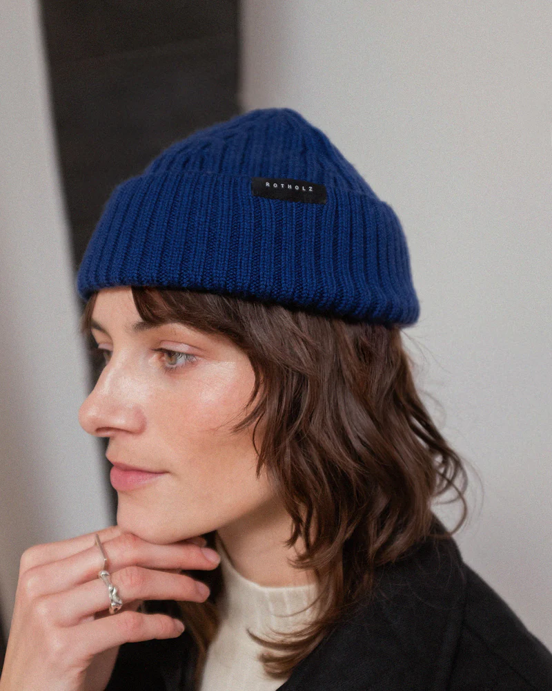 
                  
                    Royal Blue Cropped Ribbed Merino Beanie
                  
                