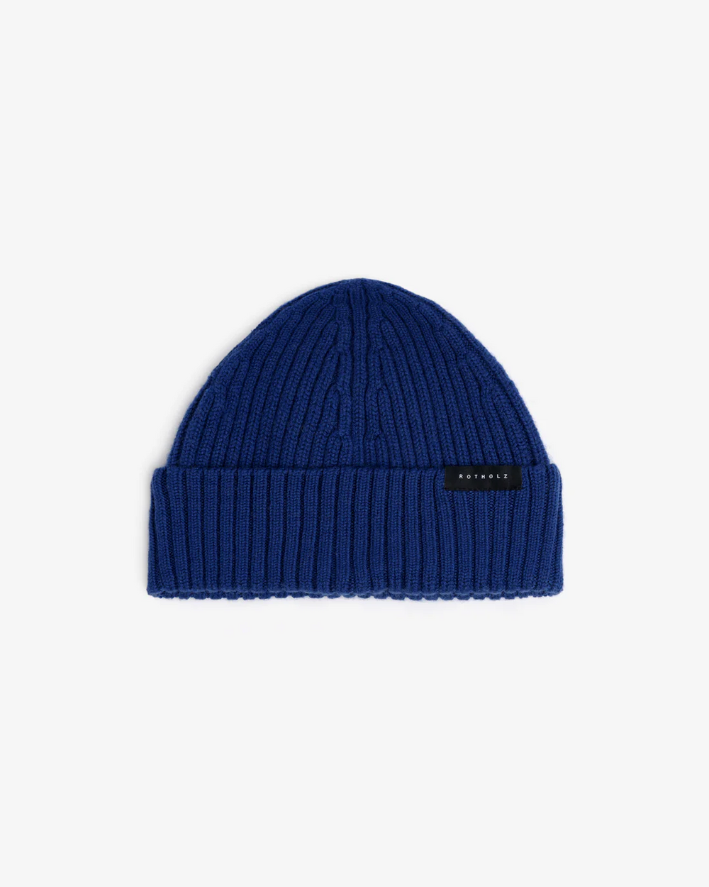 Royal Blue Cropped Ribbed Merino Beanie