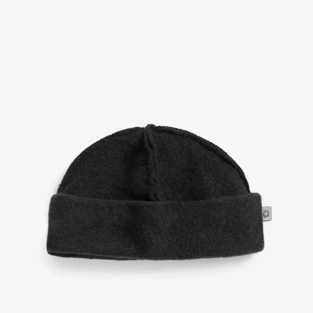 Soft Black Toque Wool Blend Beanie