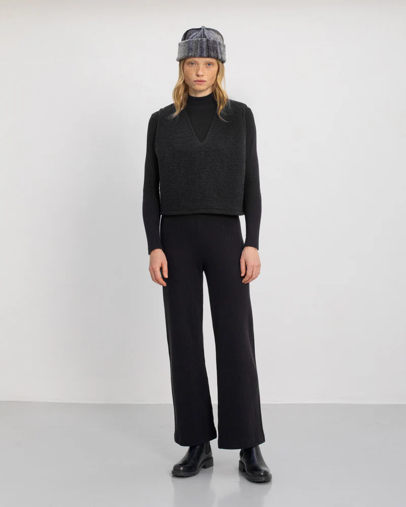 
                  
                    Soft Black Wool Cropped Vest
                  
                